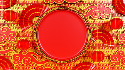 Happy chinese new year 2024 of dragon background - obrazy, fototapety, plakaty