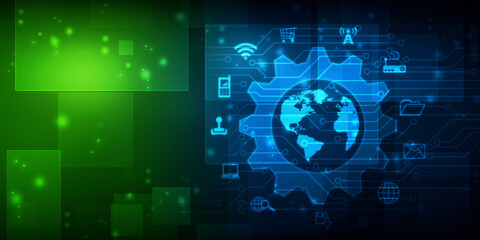 Obraz premium 2d illustration abstract technology background