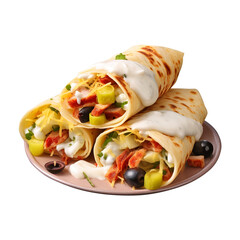Shawarma with cheese olives