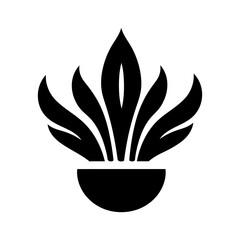 Birds Nest Fern Icon - Simple Vector Illustration