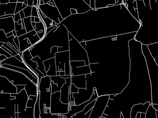 Vector road map of the city of Jerusalem Old Town in Israel with white roads on a black background.