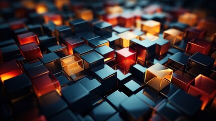 Fototapeta premium Abstract 3d geometric cube background.