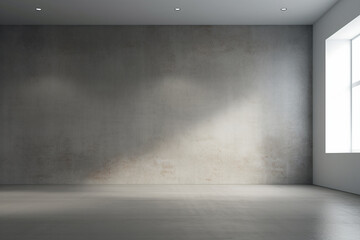 imalistic hall interior with empty gray wall
