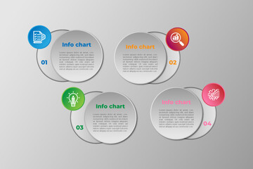 Business Infographic with note paper design vector eps template.