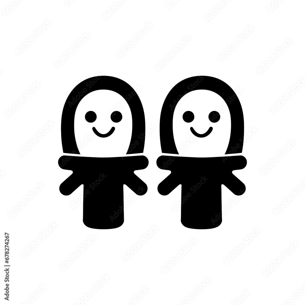 Canvas Prints Snowman mittens icon - Simple Vector Illustration