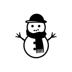 Snowman scarf icon - Simple Vector Illustration
