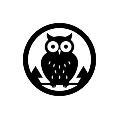 Snowy owl icon - Simple Vector Illustration