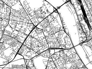 Vector road map of the city of Zoliborz in Poland with black roads on a white background.