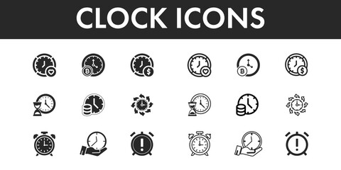 Clock icon set vector design.