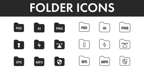 Folder icon set vector design.