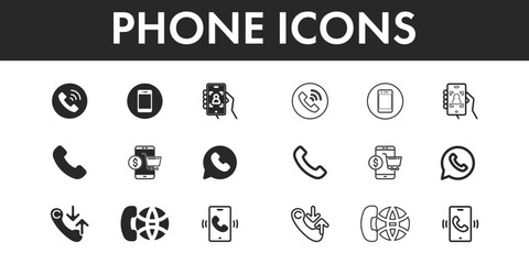 Phone icon set vector design.