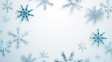 Minimal snowflake background winter theme