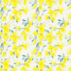 Naklejka na ściany i meble seamless watercolor floral abstract colorful wallpaper