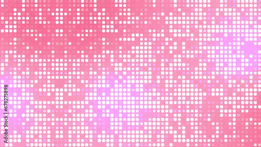 Wall mural 4k pink motion background with small dots scrolling and flashing irregularly.