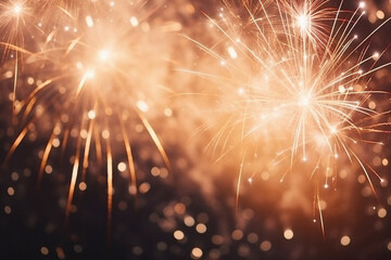 Beautiful firework background for new year eve or Christmas celebration.