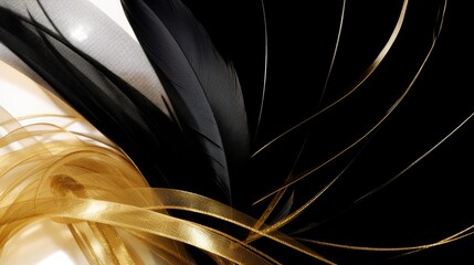 black and gold feather