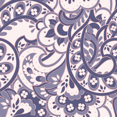 Paisley seamless floral pattern. Damask vintage background
