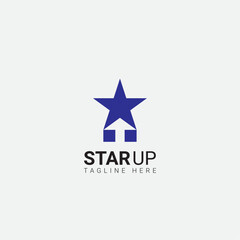 Star and Up Arrow logo design icon simple and minimal