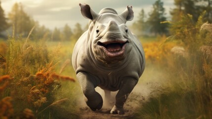 Happy rhinoceros pleased to welcome you.