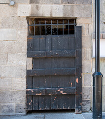 old wooden door in building