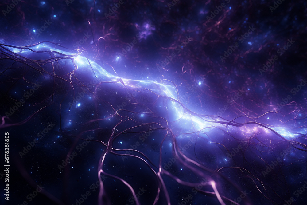 Wall mural neurons connecting and transmitting information.