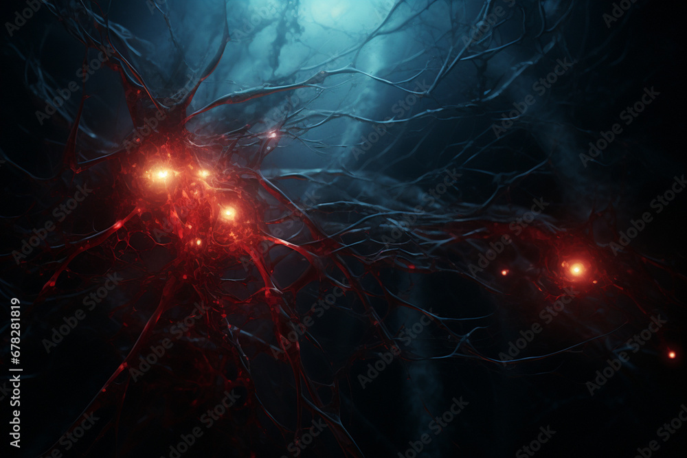 Wall mural neurons connecting and transmitting information.