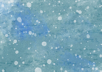雪の降る冬に合いそうな水彩風のグレーブルーの背景素材