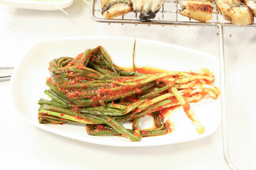 Korean traditional food Green onion kimchi