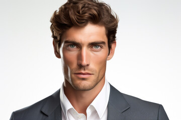 Man wearing suit and tie posing for picture. This image can be used for business-related articles, corporate websites, or professional presentations