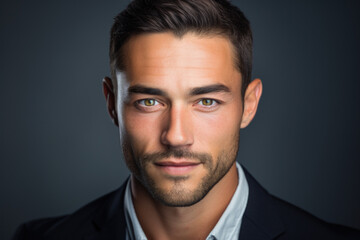 Close-up view of person dressed in suit and tie. This image can be used for professional and business-related projects