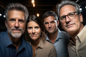 Fototapeta premium Picture of group of people standing next to each other. This versatile image can be used to represent teamwork, unity, diversity, or any situation involving group of individuals