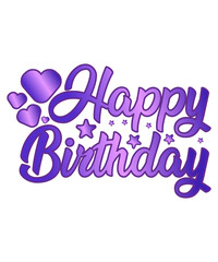 Happy birthday purple gradient  text 