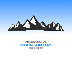International Mountain Day. December 11. holiday concept. template for background with banner, poster and card. vector illustration.