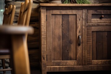 old antique low wooden teak cabinet beautiful detail design closeup loose furniture design concept...