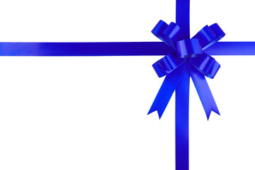 Blue Ribbon Bow Isolated Background