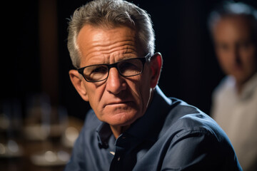 Obraz premium Picture of man wearing glasses and blue shirt. This image can be used to depict professional or casual setting where man is dressed in blue shirt and wearing glasses