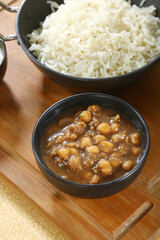 Chole Chawal or Chole Masala Rice, Indian dish