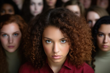 Fototapeta premium Group of women standing next to each other. This versatile image can be used to represent friendship, teamwork, diversity, empowerment, or any situation where group of women are involved