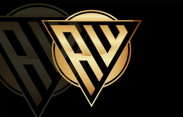 Letter AW Triangle Logo