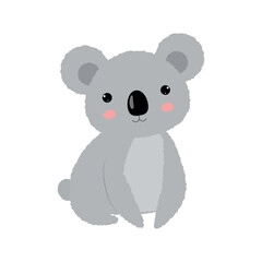 Cute cartoon koala. on a transparent background.