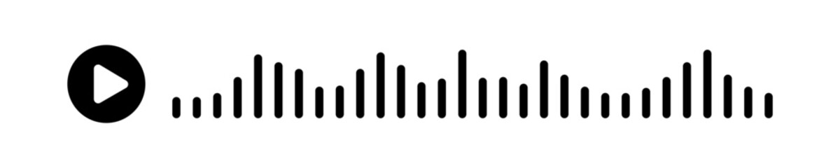 Black sound waves of the equalizer isolated on a isolated white background. Vector clipart Illustration