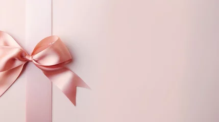Poster Ribbon on pink gift box background, celebration theme © MirkanRodi