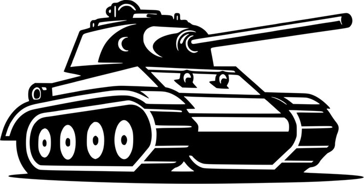 recommend clip art: Tank War Military Vintage Outline Icon In Hand-drawn Style