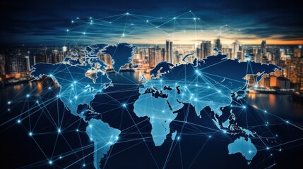 Logistics international delivery concept, World map with logistic network distribution on background.background for Concept of fast or instant shipping, Online goods orders worldwide.