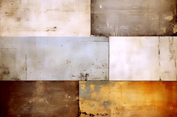Abstract set of rusted metal panels-Generative AI