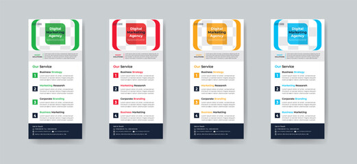 Modern creative corporate business dl flyer or rack card layout concept background flyer brochure cover template for grow up your business to the next level