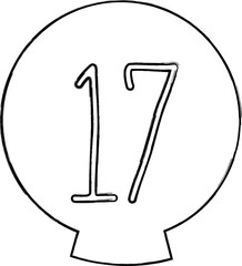 Advent calendar with 17 doodle snow globes.