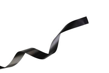 Black Ribbon Curls Isolated Background