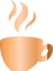 Cup with coffee decoration and gradient design.