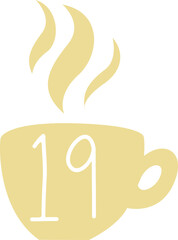 Advent calendar 19 cup with drink.